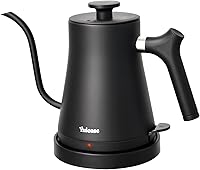 Yuioase Electric Gooseneck Kettle 1L 1200W - 304 Stainless Steel Pour Over Coffee Tea Maker, Fast Boil, Auto Shutoff, Matte Black