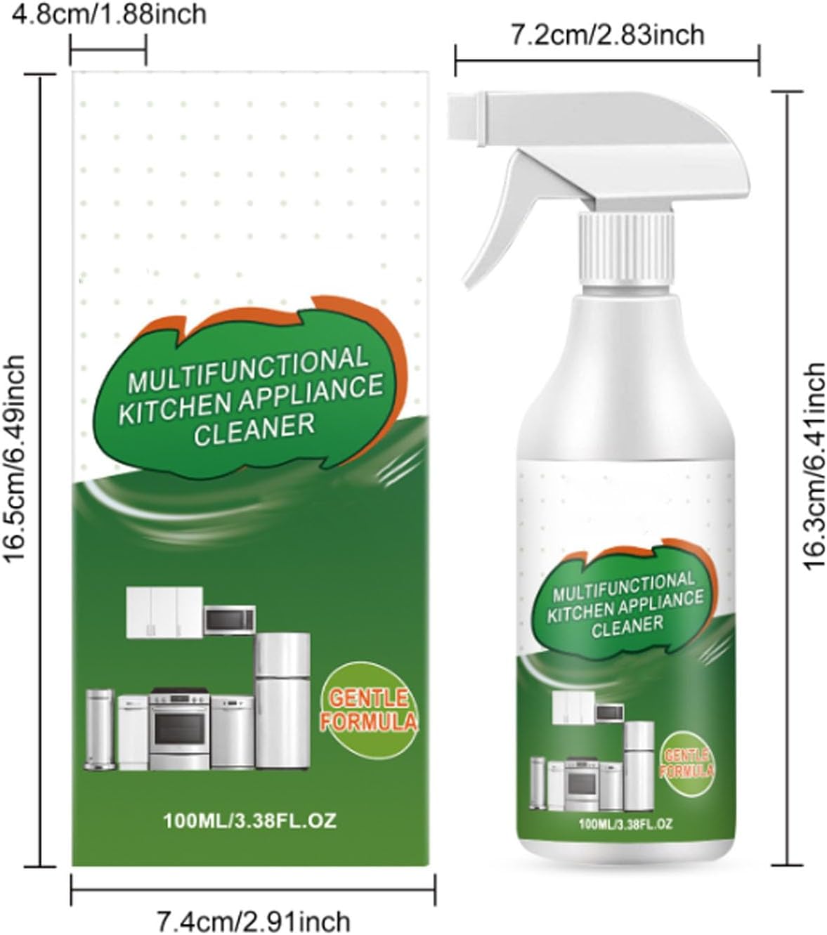 Multi-purpose Enzyme Foam Cleaner, Multi-purpose Cleaner Spray Powerful Kitchen, Kitchen Heavy Duty Degreaser Spray for Household, Oven, Stove (3 pcs)