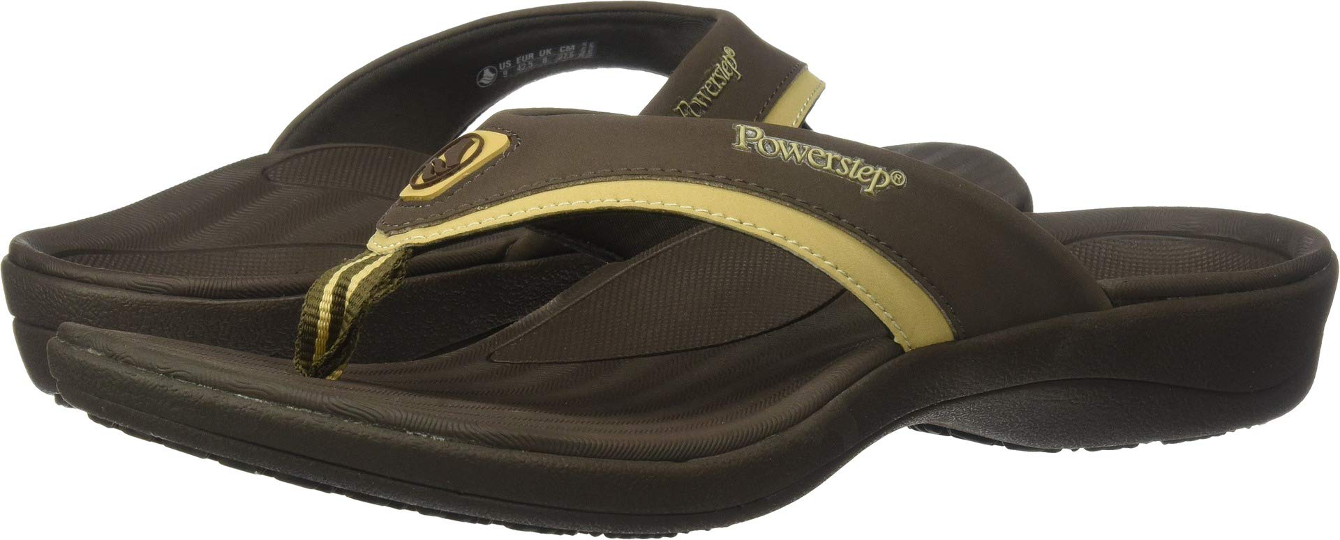 Powerstep Men's Arch Support Orthotic Flip Flop Sandals with Shock