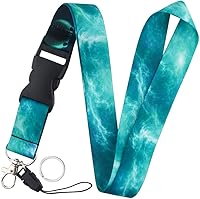 Vista 19 de Yiflin Bonito cordón para el cuello para llaves, llavero, cartera, tarjetero de identificación, con hebilla de liberación rápida