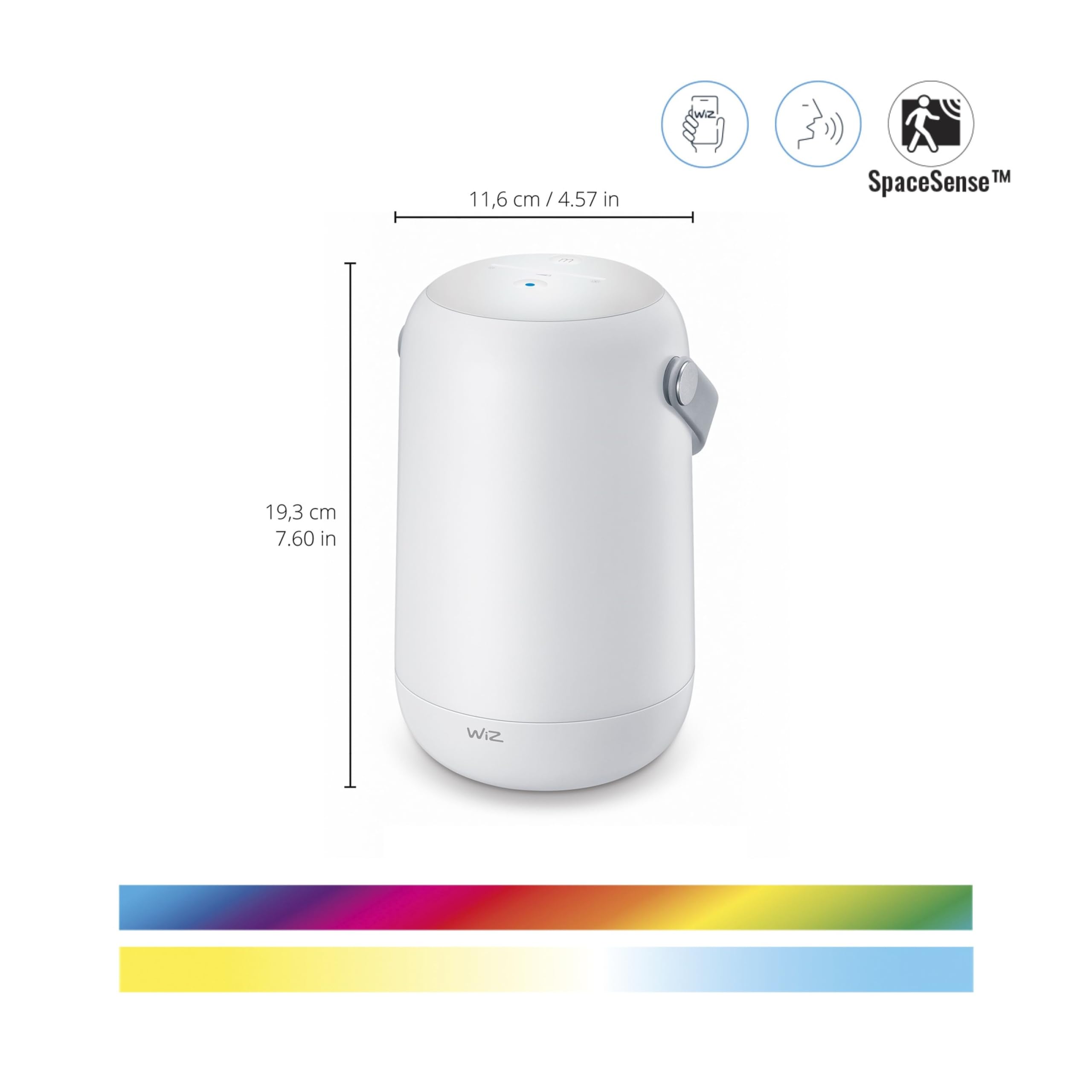 WiZ Tragbare Tischlampe - inkl. Fernbedienung - Weißes und Farbiges Licht - Smarte LED Beleuchtung - WLAN