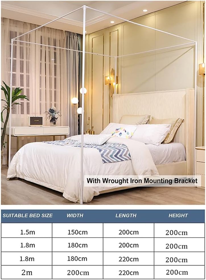 Pink Princess Bed Canopy, Decorative Bed Curtain, Deluxe Floor Bed Curtain with Stand, 180x220x200cm