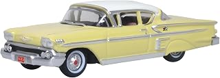 Oxford Diecast 1958 Chevy Impala Sport Colonial Cream with Snowcrest White Top 1/87 (HO) Scale Diecast Model Car 87CIS58002