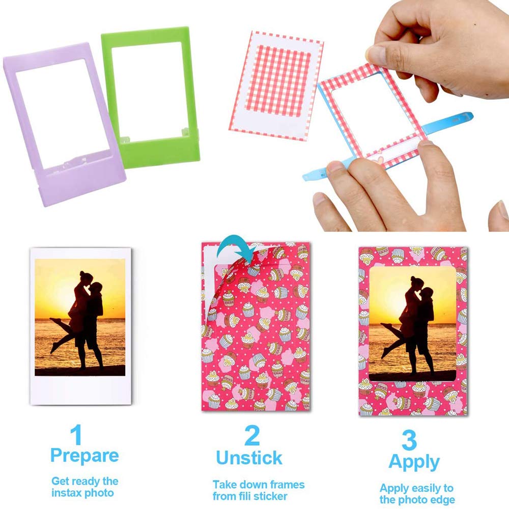 Mini Cadres Photo Instantanés Colorés, 140 Pièces Bordures Photos