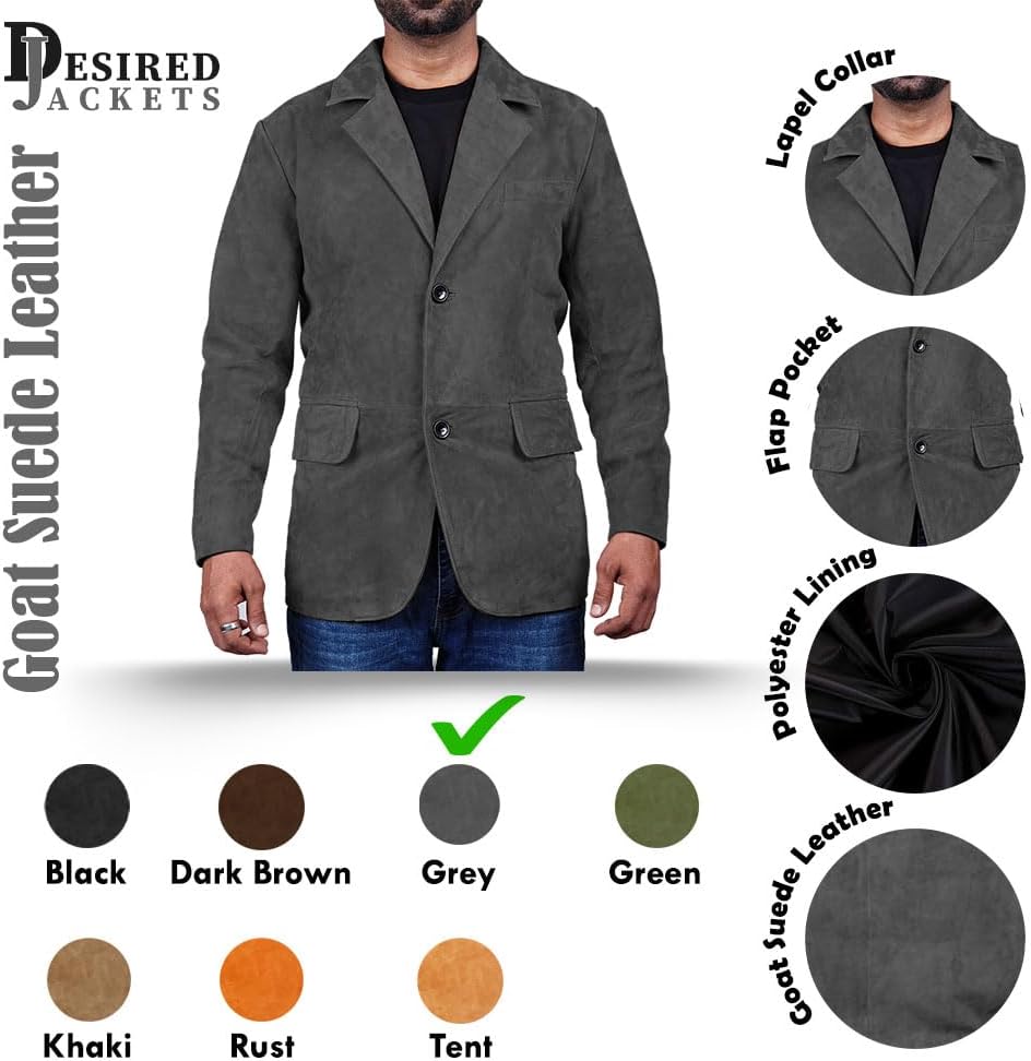Suede Leather Blazer for Men Suede Sport Coat for Men Blazer Suede Leather Jacket Blazer Coat for Men