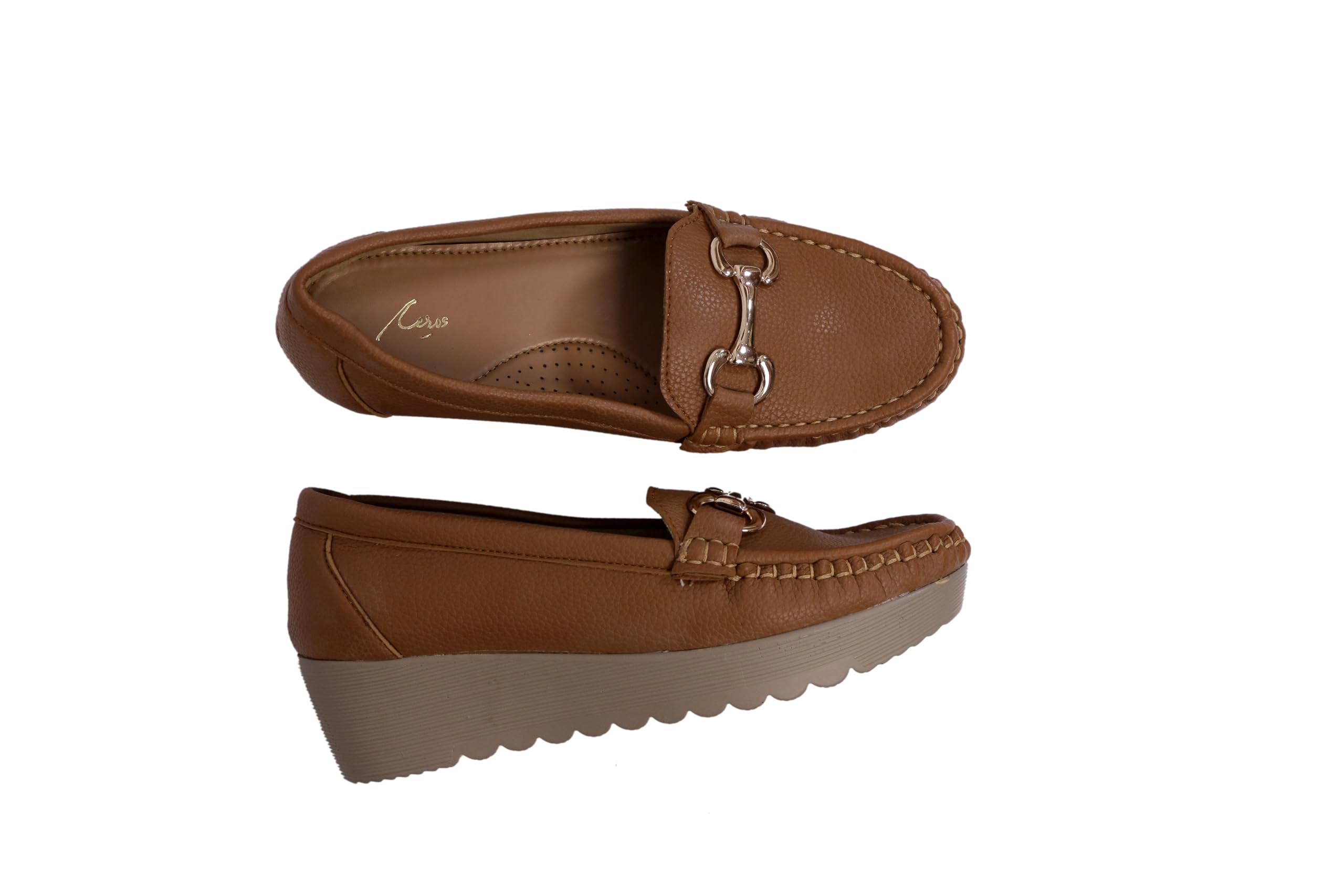 Ceros Wedge Heel Slip-Ons Loafer for Women (Tan, UK Footwear Size System, Adult, Women, Numeric, Medium, 3) (B0DGXDVYJG) Amazon Price History, Amazon Price Tracker