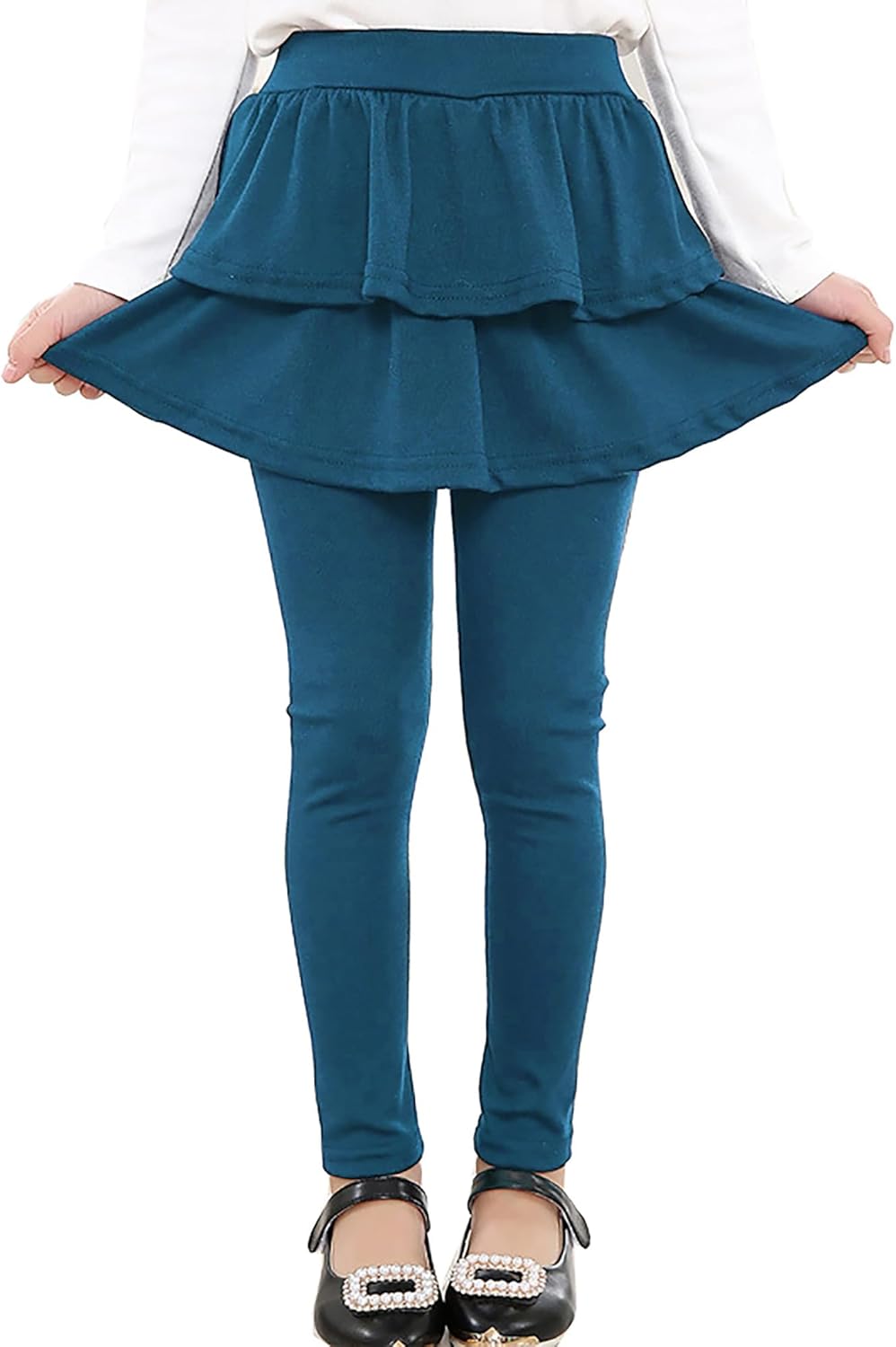 RieKet Girls School Uniform Pants Warm Stretchy Athletic Leggings with Skirt 2-14 Years RieKet Girls School Uniform Pants Warm Stretchy Athletic Leggings with Skirt 2-14 Years
