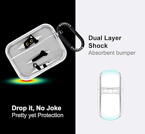 Miniatura 151 de MOSNOVO Funda protectora transparente para AirPods Pro 3, con anillo de metal duro de lujo de doble capa a prueba de golpes, diseñado para AirPods