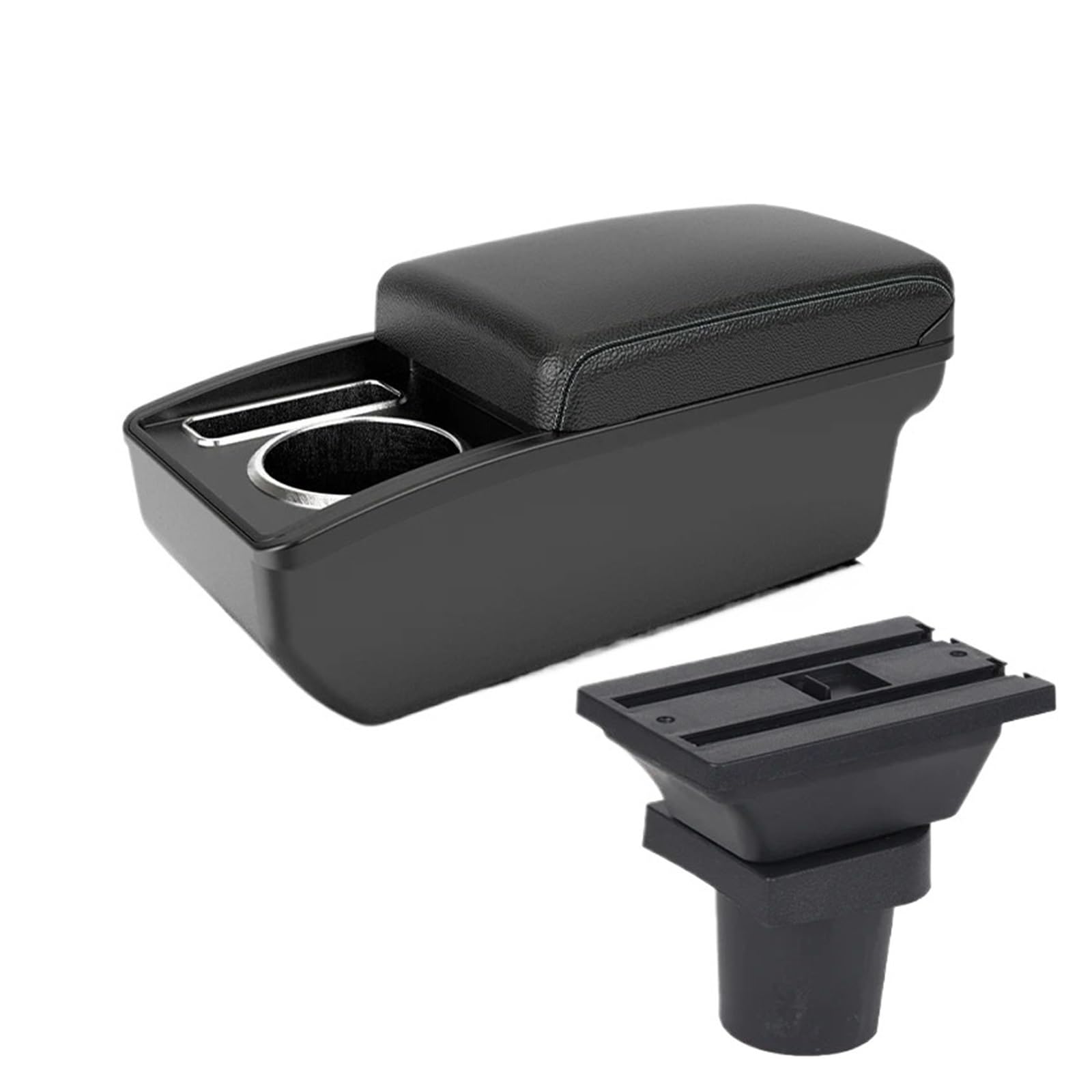 Umdjju A3 Black White Nousb For Toyota For Yaris For Vitz Car Armrest Box Central Storage Retrofit Accessories Car Centre Console Armrest Box(A3 Black White Nousb)