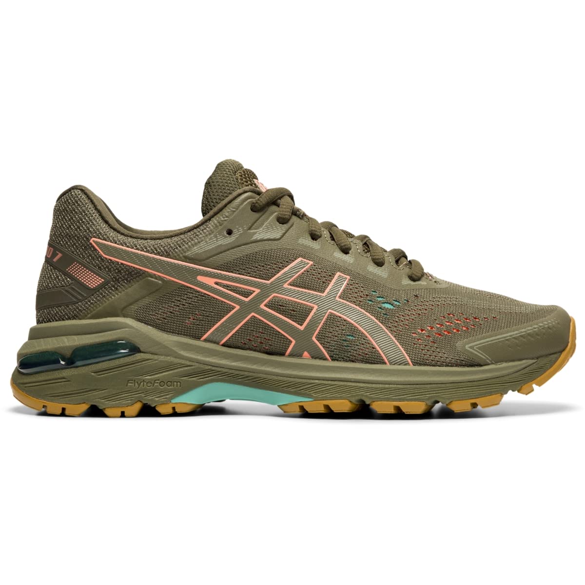 ASICS Women's GT-2000 7 Trail Running Shoes, 6, Mantle Green/Olive Canvas