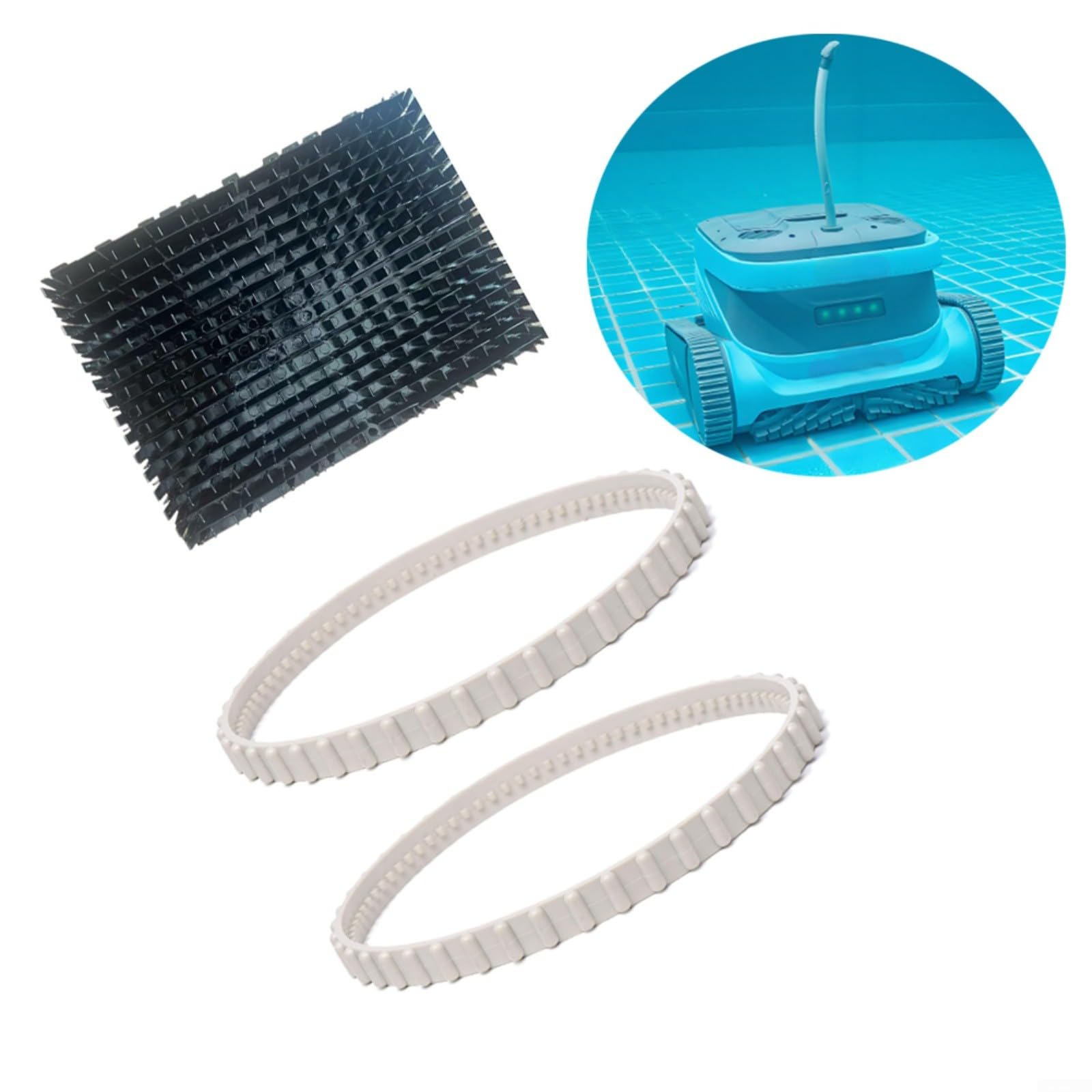 Kit de accesorios para limpiador de piscinas con 2 correas de transmisión suaves RCX23002 y cepillo de rodillo RCX26008, compatible con HAYWARD para SHARKVAC y para TIGERSHARK QC/Plus