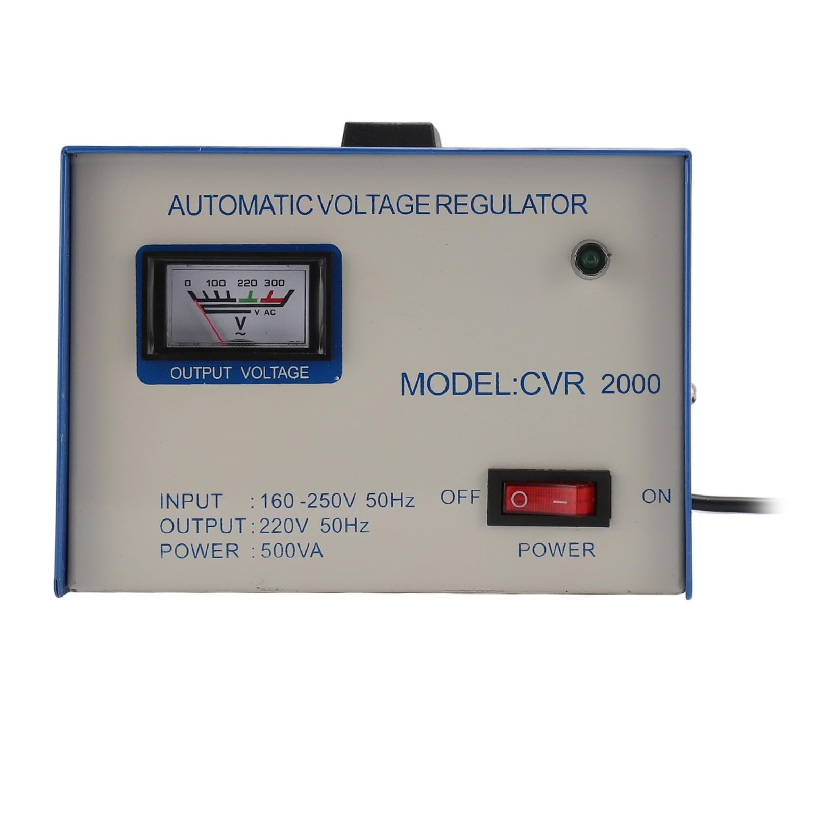 Estabilizador de Voltaje Automático, 2000W CVR 2000VA, 160-250V Entrada 220V Regulador de Voltaje de Salida Transformador de 2000 Vatios con 2 Enchufes Universales para (Enchufe