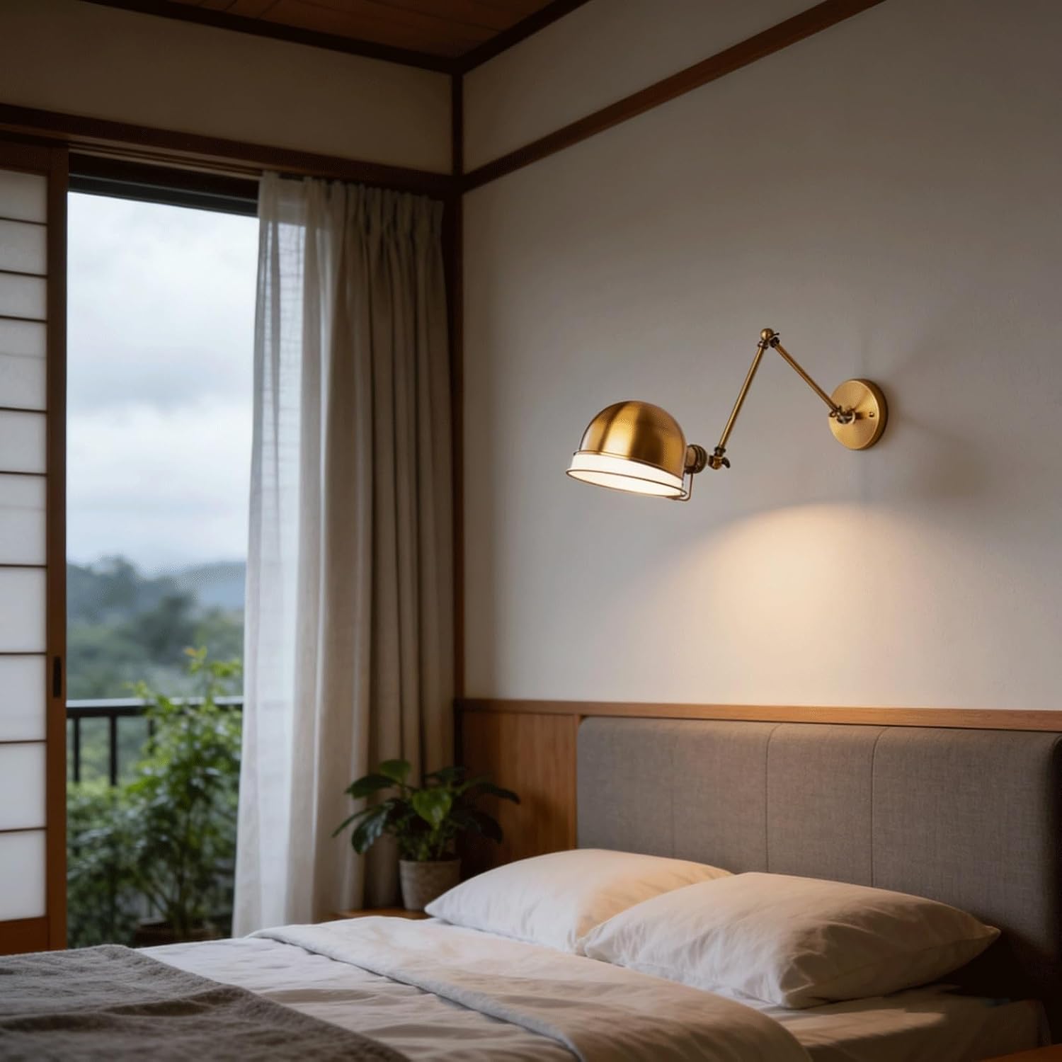 Wall Sconce Industrial Adjustable Swing Arm Double Joint Dome Shade Wall Light Iron Wall Lamp for Bedroom Bedside Reading Office Living Room Interior Home Decor Wall Mounted Lamp Bathroom