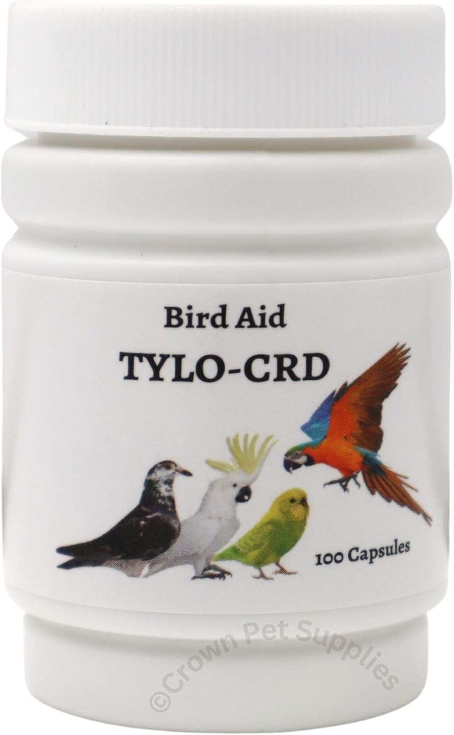 Tylo-CRD Medicine Capsules for Pigeons, Canary, Finches, Parakeet, Cockatiels, Parrots, Cage Small Birds, & Aviary Birds 100 Capsules