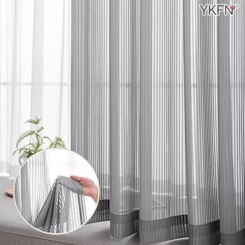 Amazon｜YKFN レースカーテン 2枚組 透けない 130cm丈 幅80cm