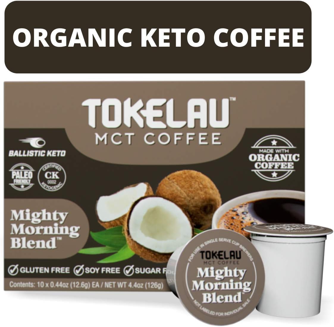 Tokelau Keto Coffee Pods for All Keurig Style Brewers. Enjoy the Convenience of Clean Keto Coffee in K Cups. Organic Ketogenic Coffee Pods with C8 MCT Oil to Get You Into Ketosis Fast.