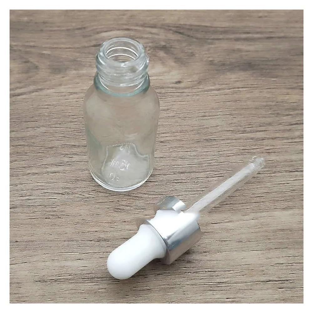 Cristalería de Laboratorio 10 pipetas de vidrio transparente de 5 ml a 100 ml con tapón de rosca plateado for laboratorio.(30ml)