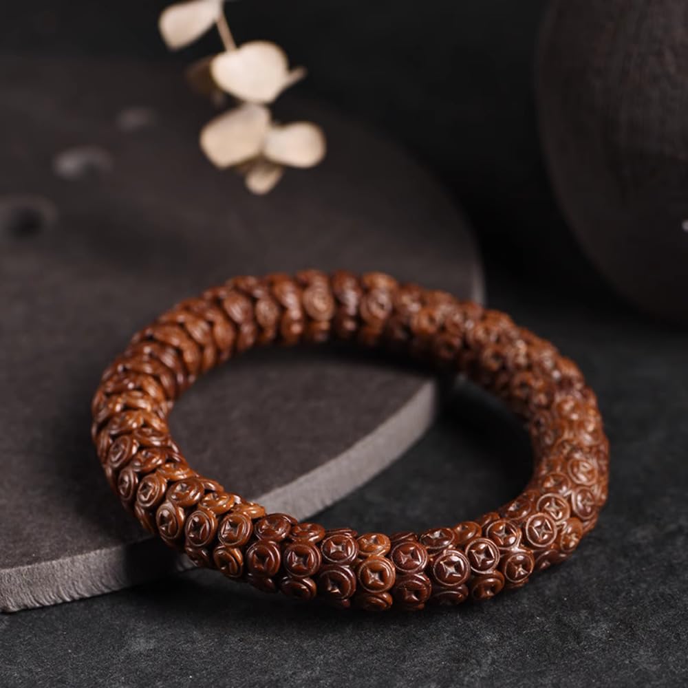 Braccialetto da uomo e da donna, con nucleo in oliva, 13 mm, in legno, senza pietre preziose