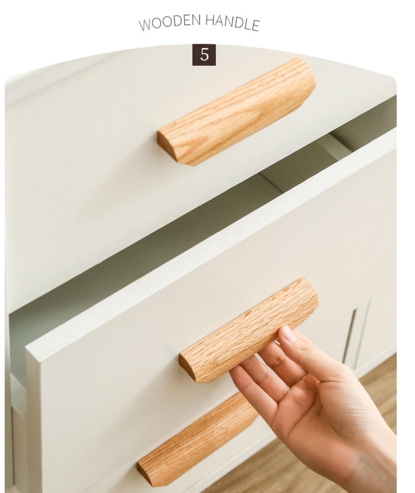 Pomelli per cassetti in legno di faggio, per mobili, porte, armadi, armadi, maniglie a forma di fiocco in legno di gomma (90 mm)