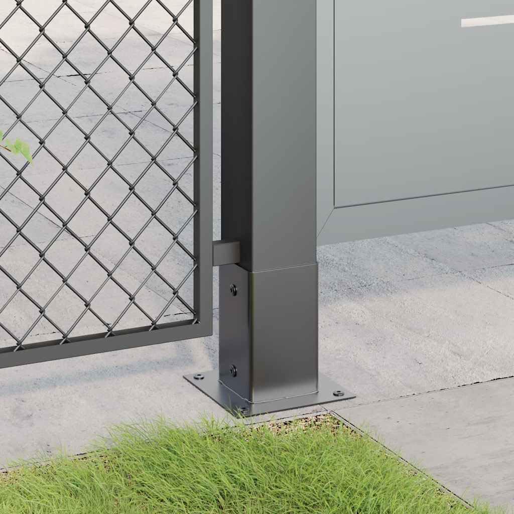 Pfostenträger Quadrat 91x91 mm Pulverbeschichteter Stahl 12 Stk. Anthrazit für Zaunpfosten, Terrasse, Garten, Holzzaun, Metall, Einbetonieren, Montage, Befestigung, Stütze