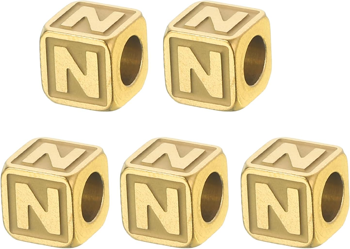 PATIKIL Steels Letter Beads, Large Square Letter Charms for Bracelets Necklaces Bag Charms Shoe