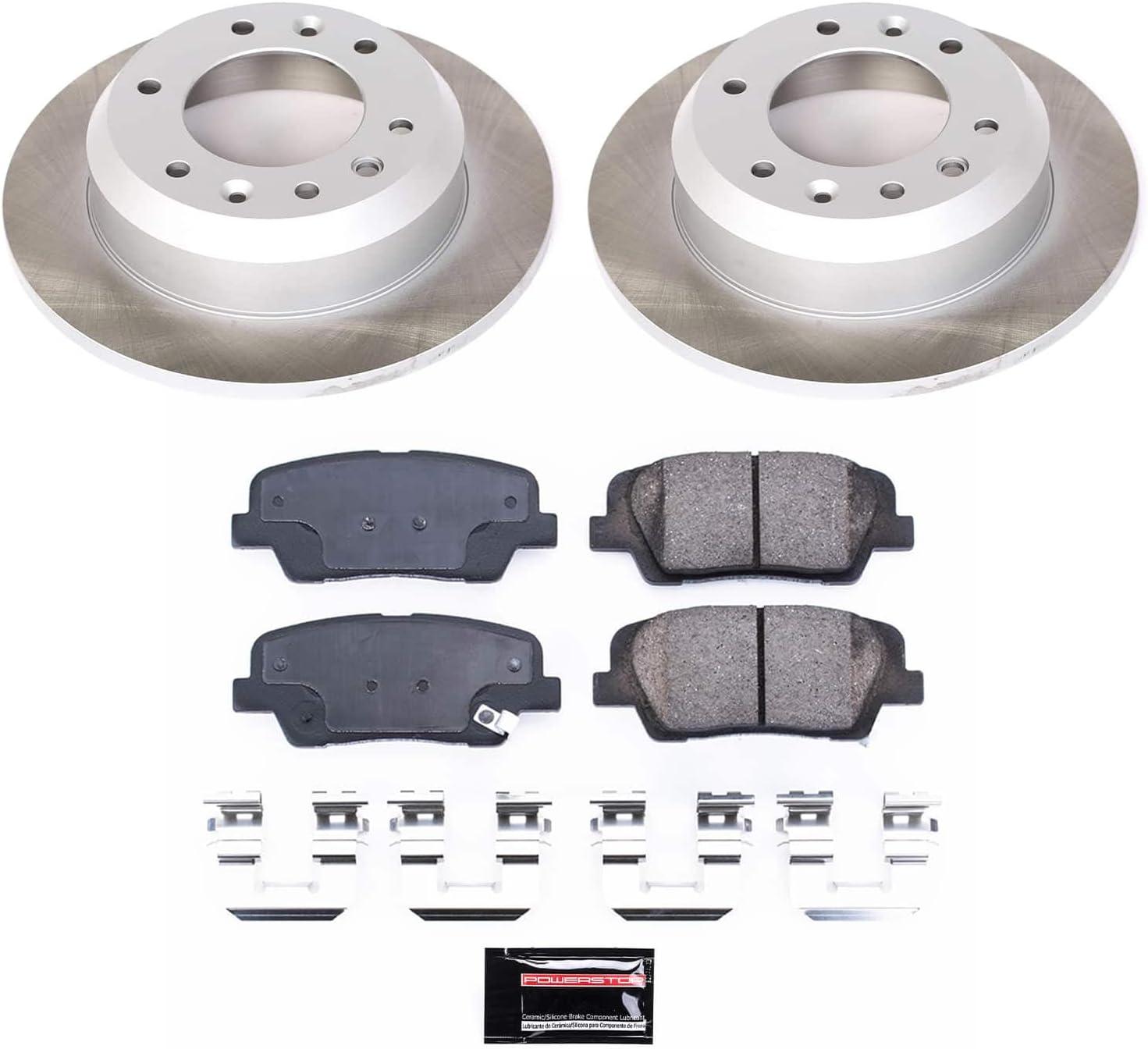 PowerStop Rear Brake Kit For Hyundai Entourage 2007-08 |Kia Sedona 2007-12 |Sedona 2014 - Ceramic Brake Pads + Semi Coated Rotors Replacement, SC5906