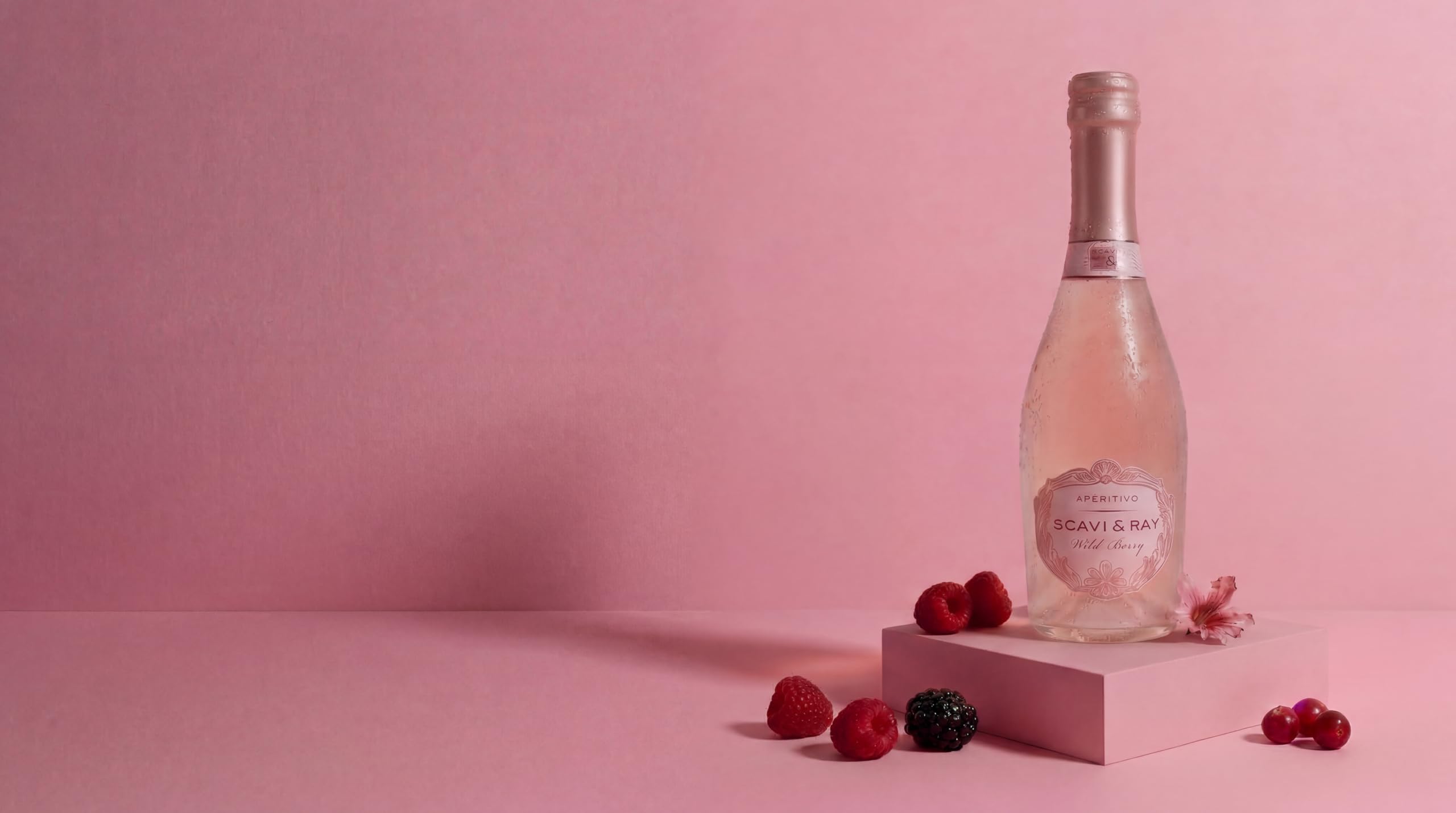 SCAVI & RAY Wild Berry Sprizz Piccolo – 24 x 0,2 l Glasflaschen – fruchtiger Aperitif-Cocktail mit feiner Perlage, Himbeere, Brombeere, Cranberry & Hibiskus, 5,5% Vol. Alkohol – perfekt für unterwegs