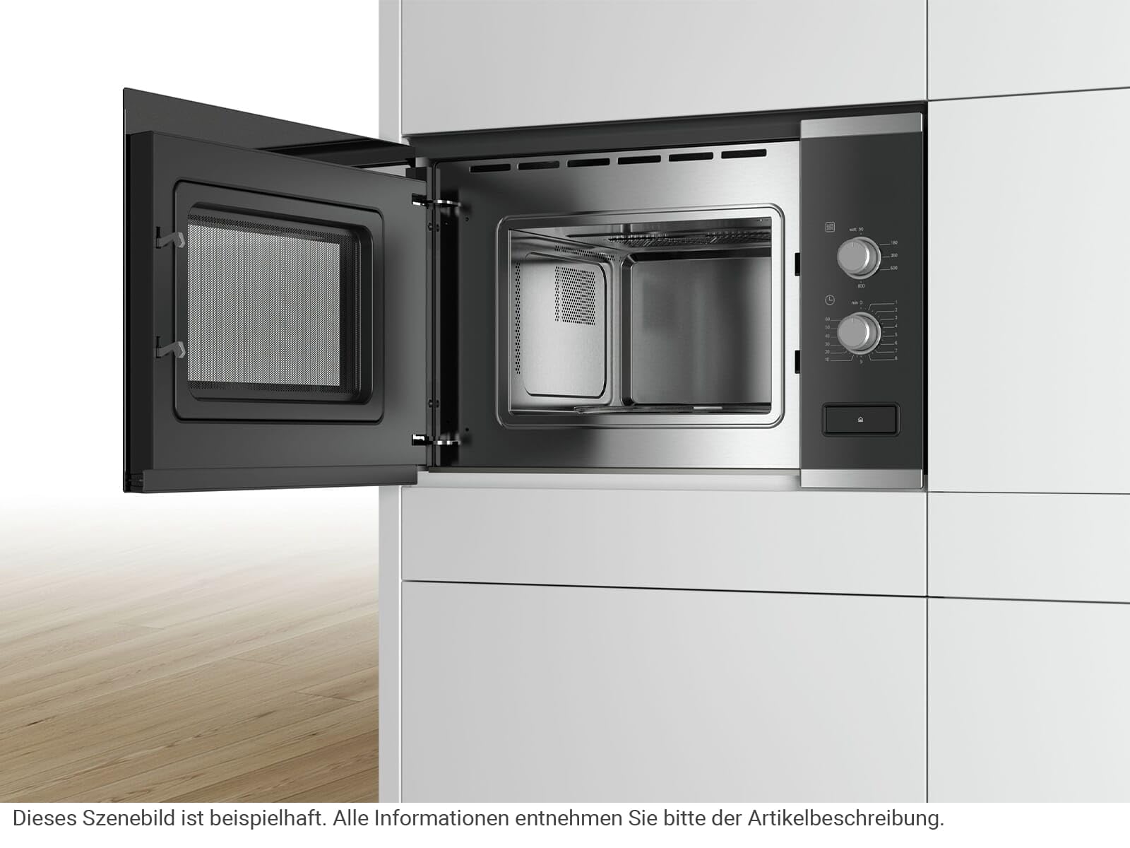 Bosch BFL520MS0 Série 4 - Micro-ondes intégrable, 60 x 38 cm, 21 litres, Inox