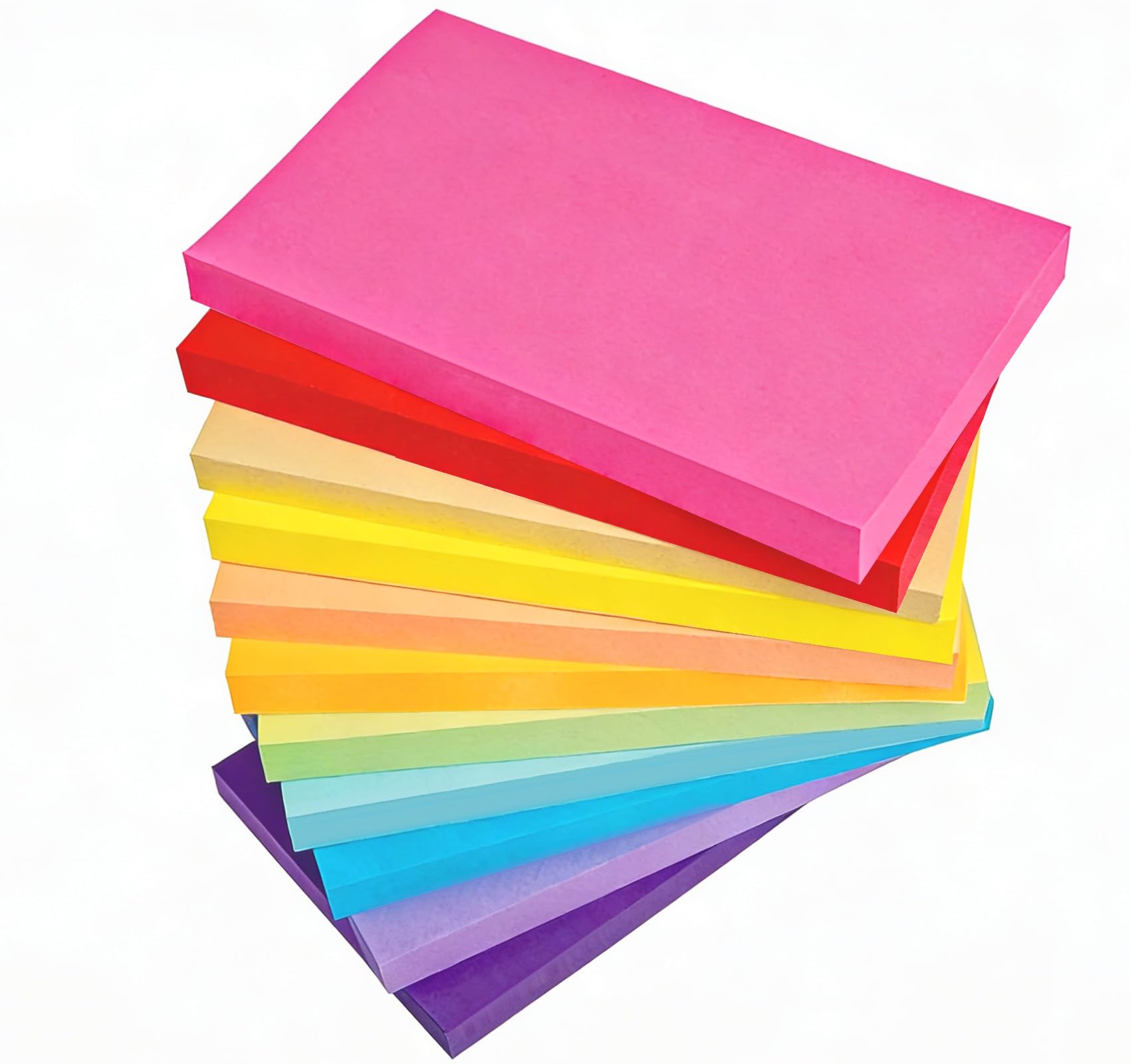 NOTEZMATE 3 x 5 in Sticky Notes Large,12 Pack Super Sticking Power Memo Pads,12 Bright Colorful Self-Stick Pads,100 Sheets/Pad 2X The Sticking Power
