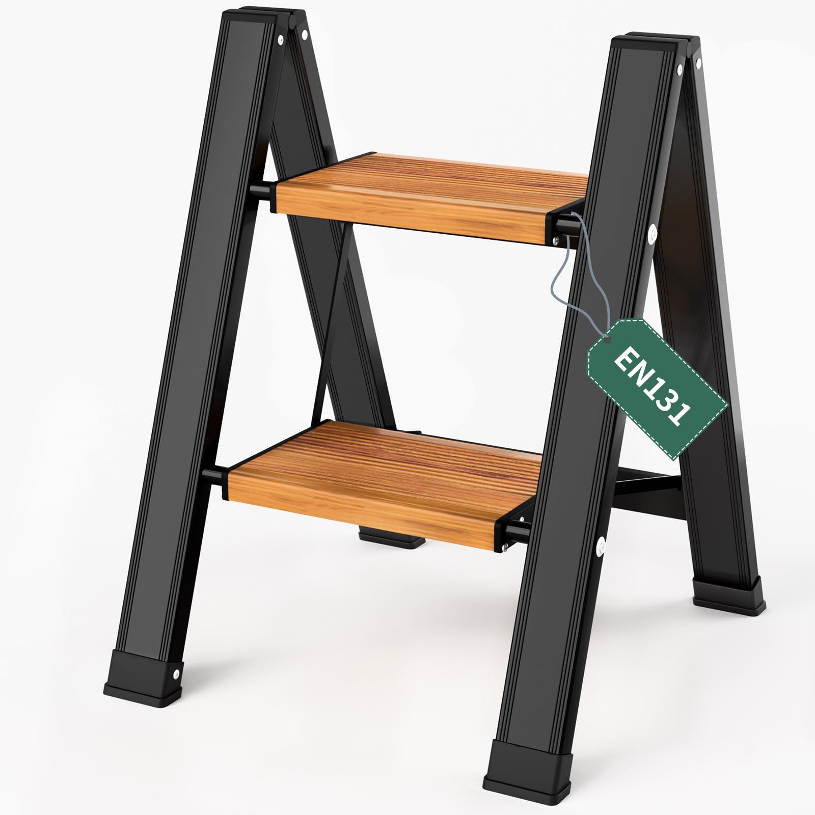 VaGo Aluminium ladder, trapladder, 4 treden, tweezijdige vouwladder