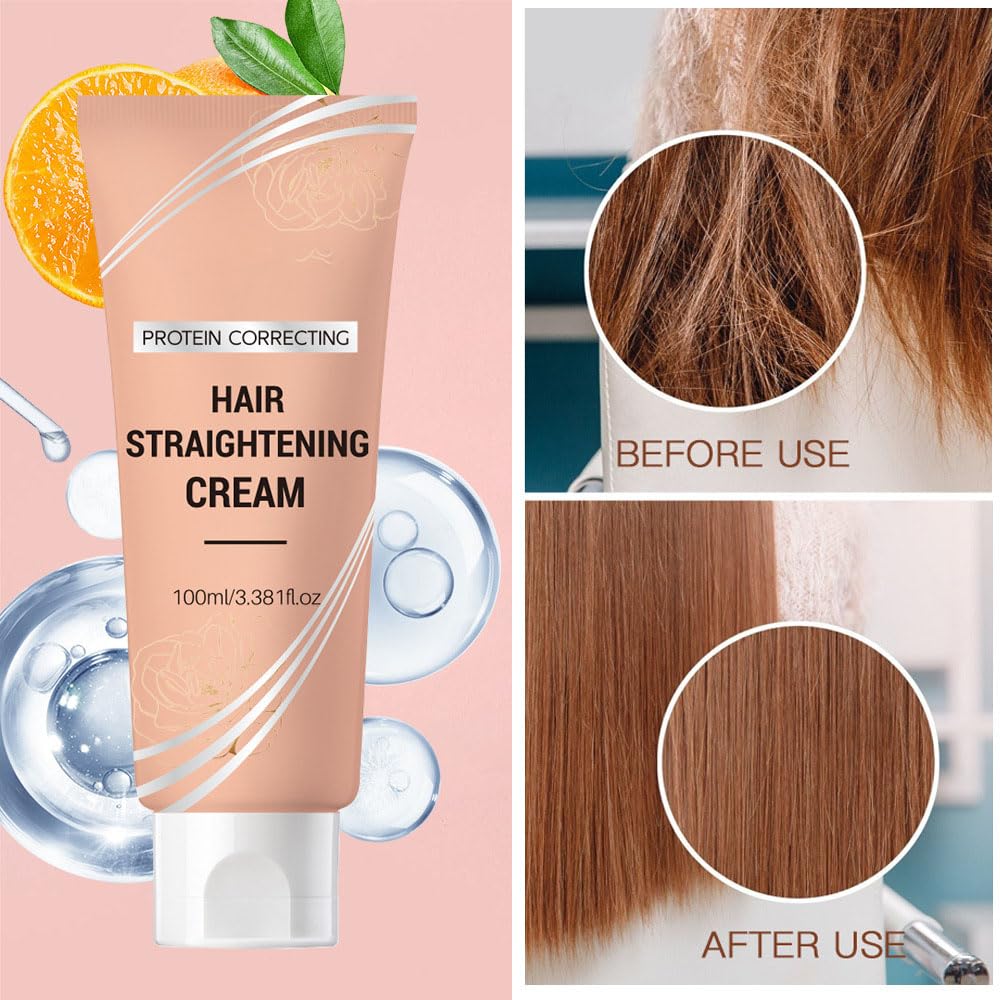 Protein Repair Haarglättungscreme, Frizzy Control Feuchtigkeitsspendende Behandlung, macht das Haar seidig und glänzend, leichte, nicht fettende Glättungspflege, Reparatur von geschädigtem (1pcs)