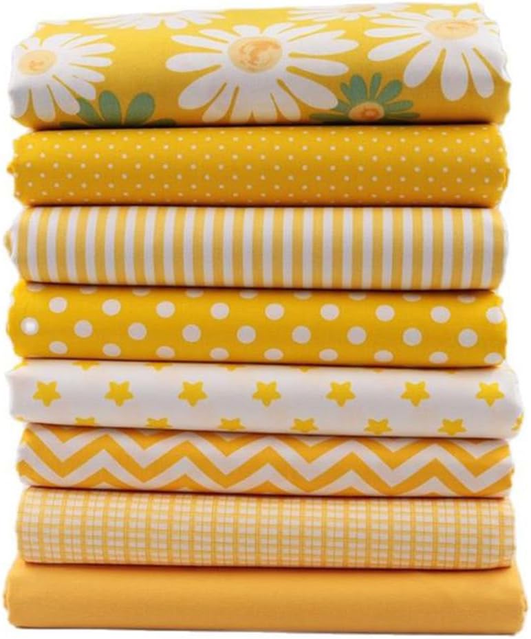 Yellow Fat Quarters Fabric Bundles 18x22 inch for Sewing Quilting Crafting