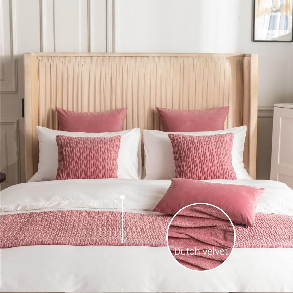 Odot Chemin De Lit Avec Coussin Assorti Bleu Azur 45x210+45x45cm - Décoration Moderne Et Élégante