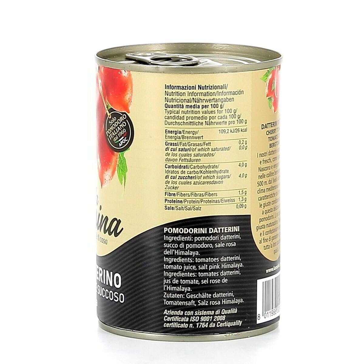12x La Rosina Pomodorino Datterino di Collina, Pomodorini Italiani, lattina da 400g