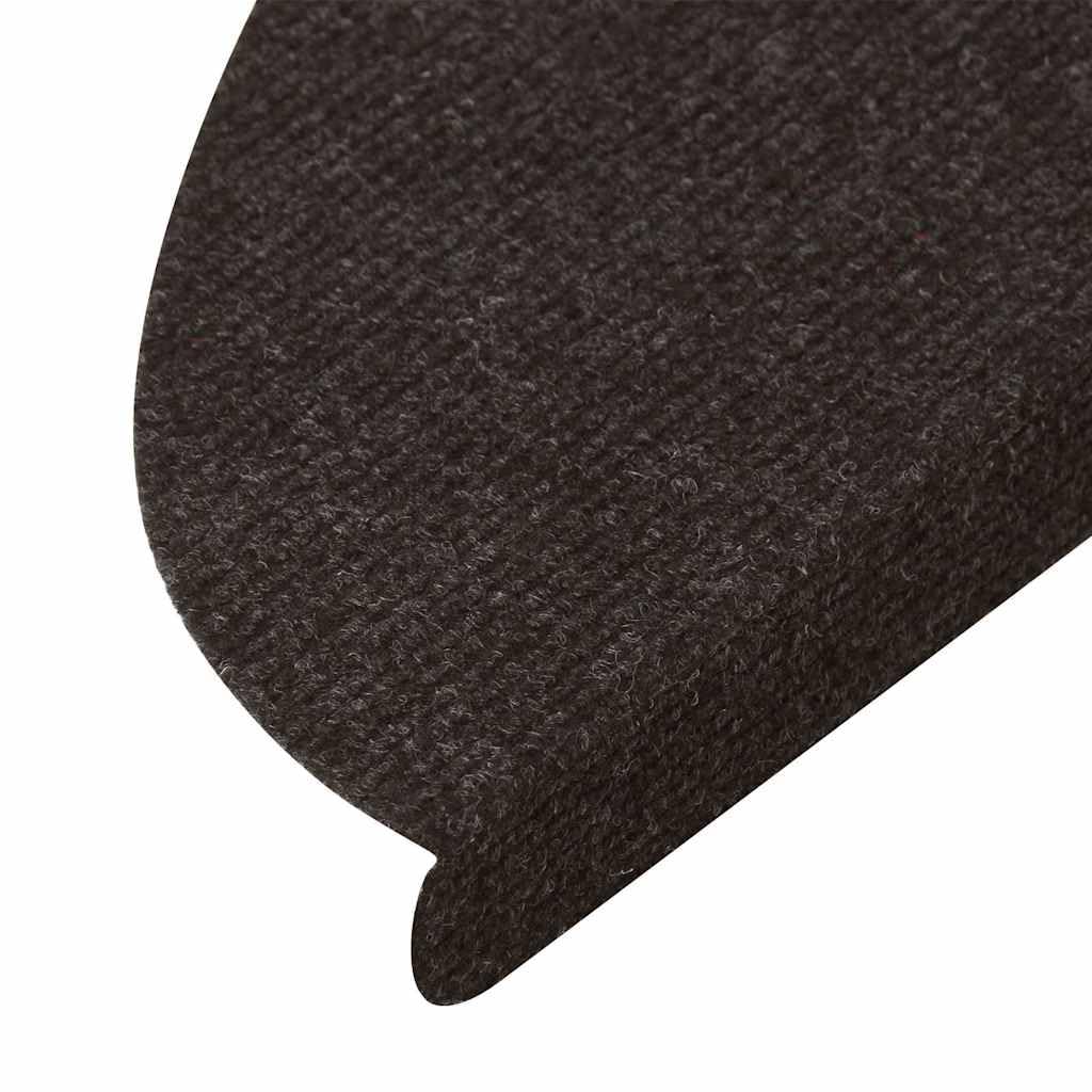 Alfombrillas autoadhesivas de fieltro punzonado, color negro, 56 x 17 x 3 cm, 10 unidades, antideslizantes, para peldaños de madera con tiras adhesivas, amortiguan el sonido y lavables
