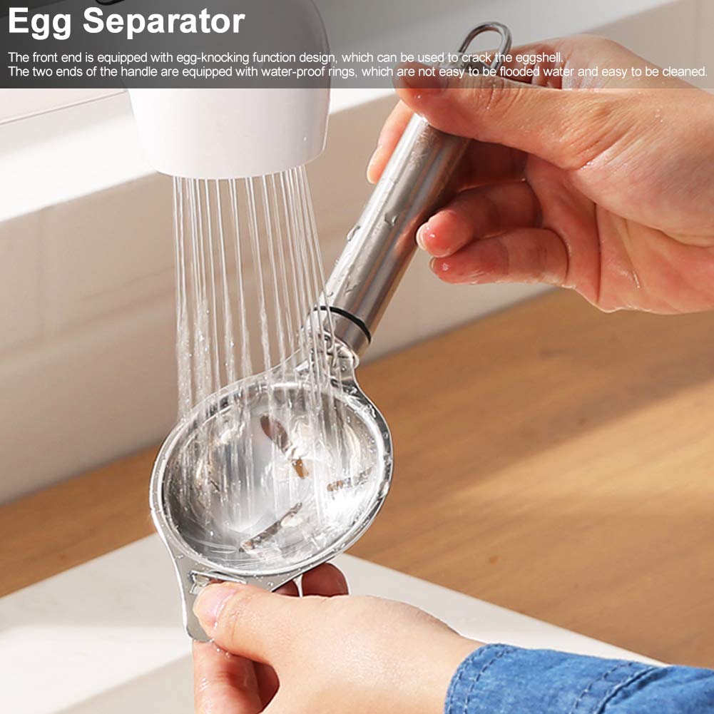 HERCHR Egg Separator, Stainless Steel Egg Yolk Separator, Professional Egg White Divider Egg Filter Kitchen Gadgets - Dishwasher Safe