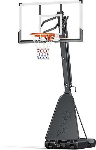 TONBUX Aro de baloncesto para exteriores de 44/48/54 pulgadas, tablero trasero de policarbonato de 10 pies, portería de baloncesto ajustable de 10