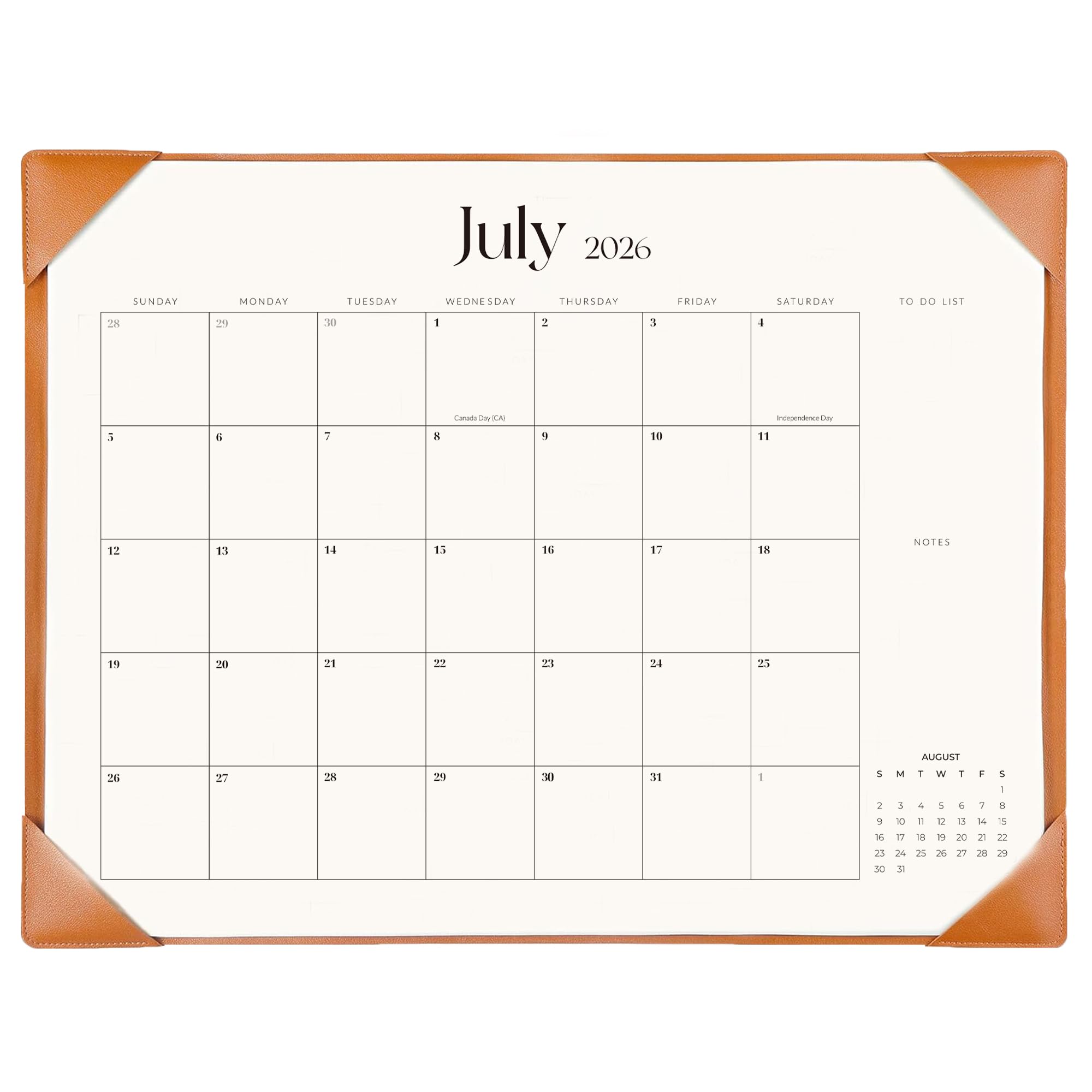 Calendario da scrivania 2025-2026 con tappetino da scrivania, 55,9 x 43,2 cm, grande calendario da scrivania va da settembre 2025 a dicembre 2026, calendario mensile da scrivania con cose da fare