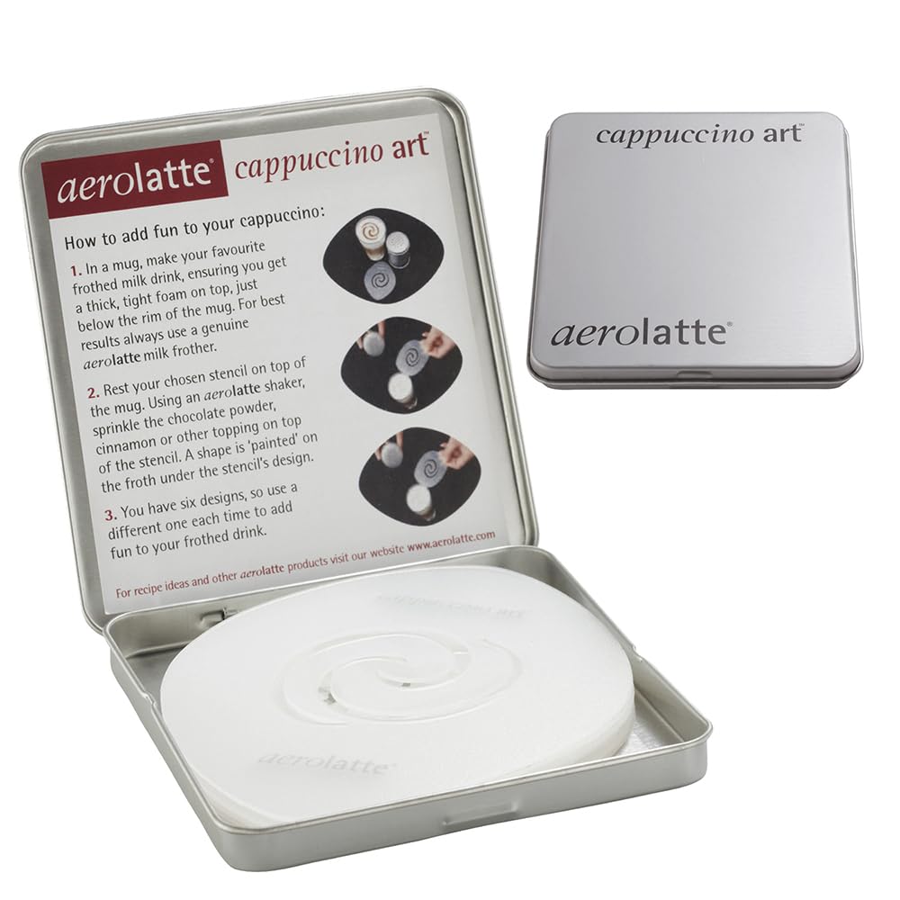 Aerolatte 035 Cappuccino Stencil Set, For Latte Coffee Art, Set Of 6 Stencils