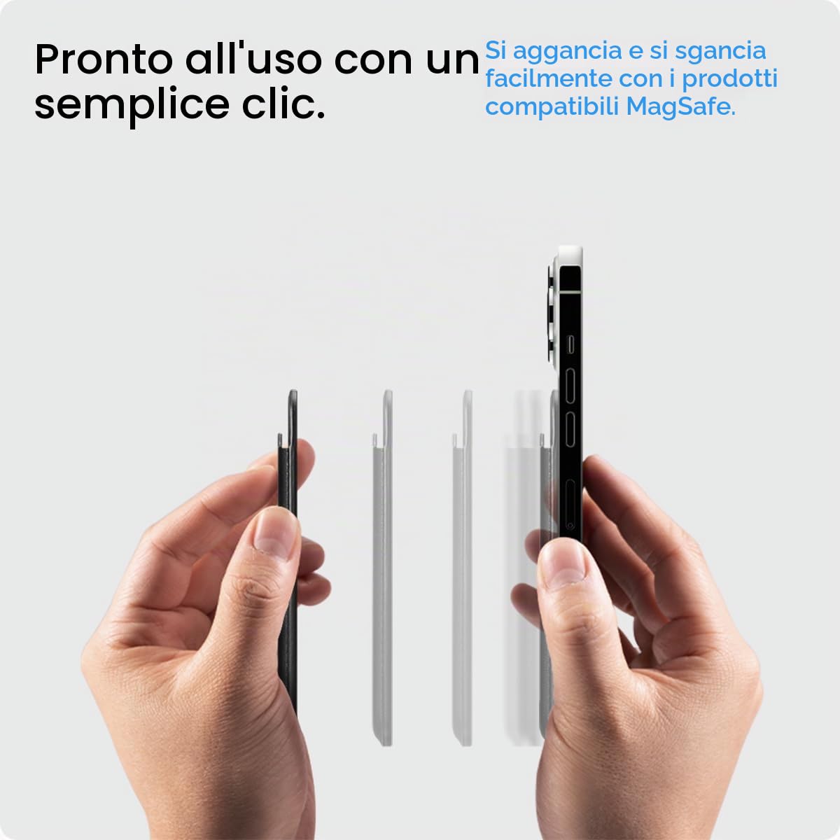 Spigen Valentinus Magfit Portafoglio (2 carte) MagSafe Wallet Magnetico Portacarte Compatibile con iPhone 17/16/15/14/13/12 Modelle, Accessori MagSafe - Nero