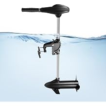 12V Thrust Saltwater Transom Mounted Trolling Electric Trolling Motor with Brush Motor and Retractable Control Handle, 1100lbs Load Capacity, 3 Leaves Propeller, 1700 R/min Speed