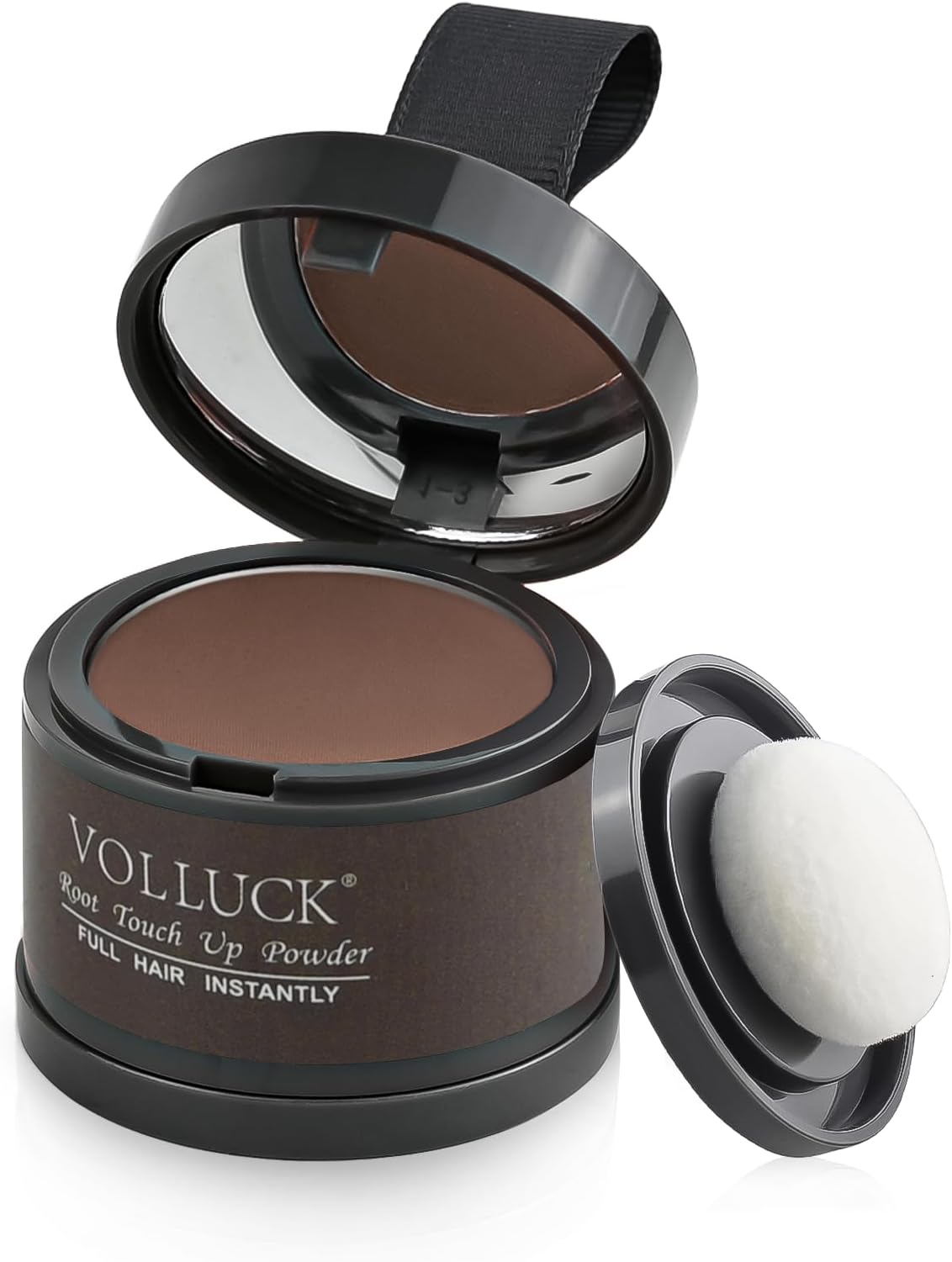 - VOLLUCK Root Touch up Powder, Instant Hairline Powder for Thinning Areas and Gray Hair Coverage, Natural and Non-greasy Root Cover up for Women and Men (Hazel Brown, 0.14 Ounce)