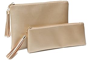 Leather Metallic Gold Toiletry Bag