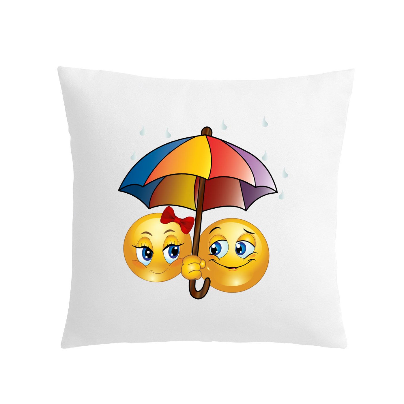 Cute Smiley Theme Printed Cushion Cover (12x12 Inches)-image-33