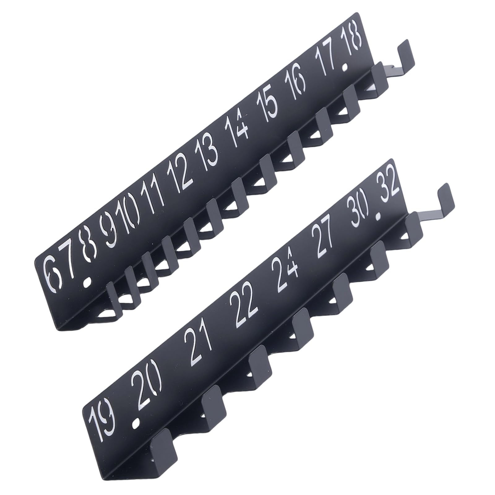 Woedpez Set Sturdy Black Iron Wrench Rack Wall Mounted Space Saving Hangers Holder For Garage Tool Storage Workshop Organization Wall Mounted Tool Organizers