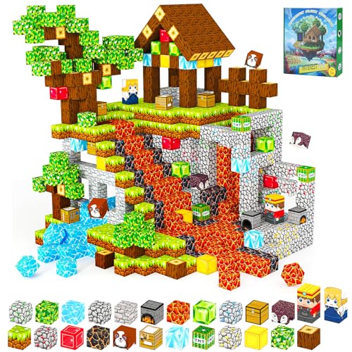 Poat 150 PCS Magnetic Cubes Magnetic Tiles Building Blocks for Kids Ages 3-12 Creative Construction Toys for Toddlers Montessori Sensory STEM Toys for Boys & Girls