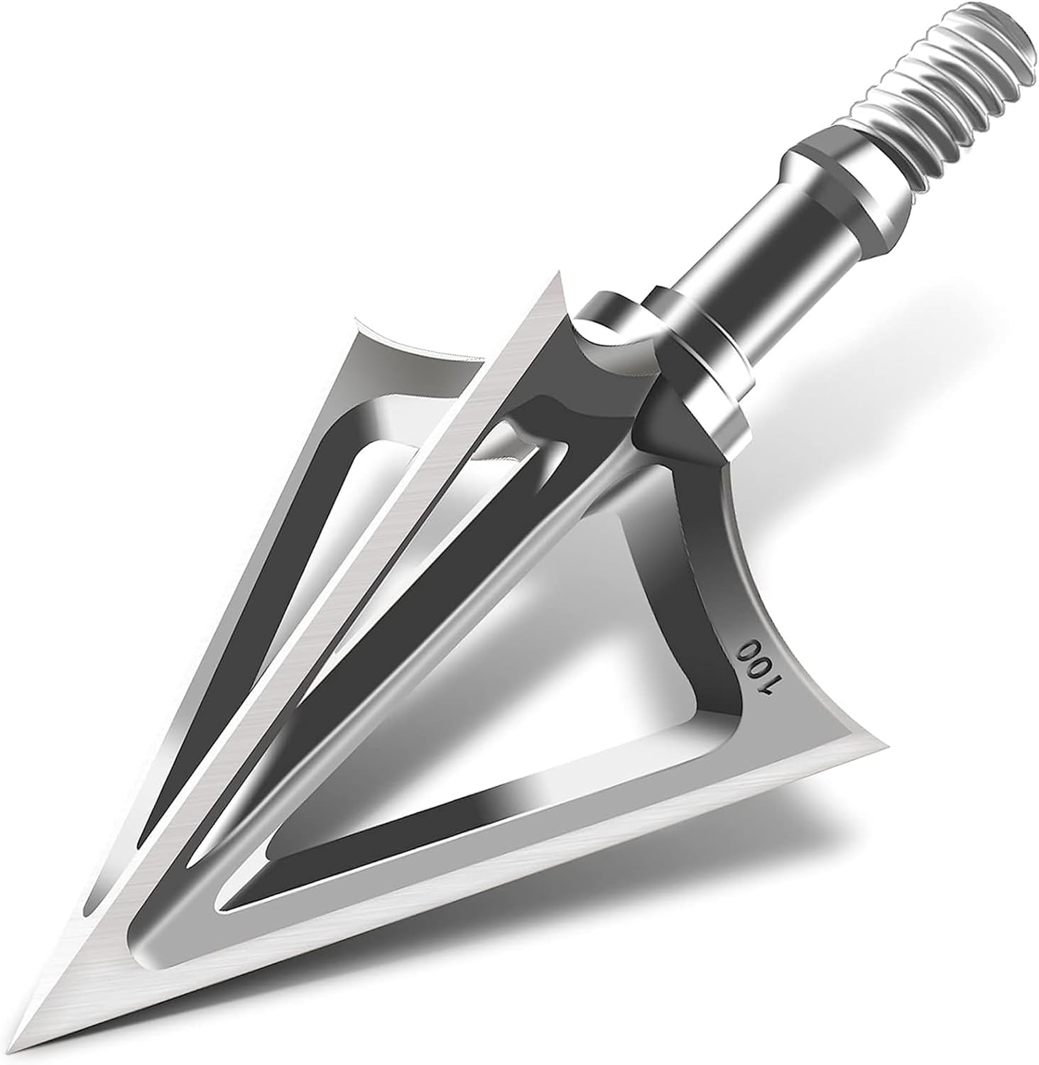 Bgary 12 Pack Hunting Broadheads 100/125 Grain 3 Fixed Blades 420 Stainless Steel Screw-in Arrow Tips Archery Arrowhead for Crossbow and Compound Bow