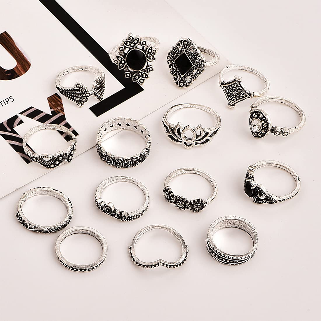 Silver Plated Rings Combo Set