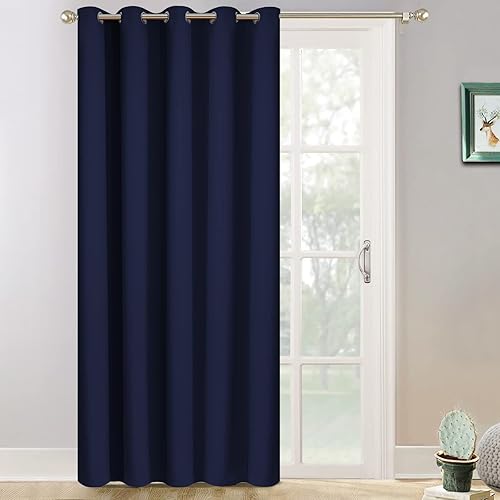 Miniatura 1 de Yakamok Panel de cortina de puerta de patio, cortinas aislantes para puerta corrediza, cortinas con ojales, cortinas extra anchas, cortinas para