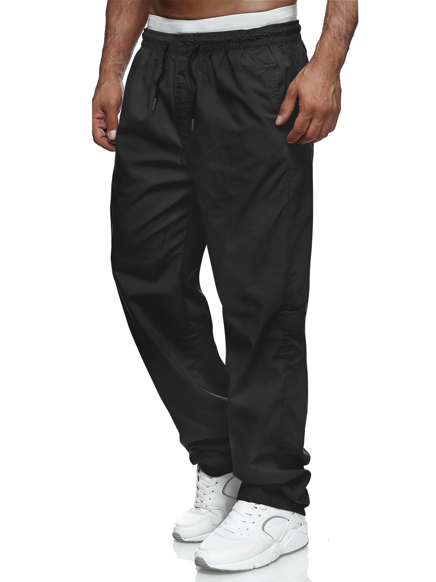 Comdecevis Mens Relaxed Fit Casual Pants Elastic Waist Sweatpants with Pockets Cargo Joggers